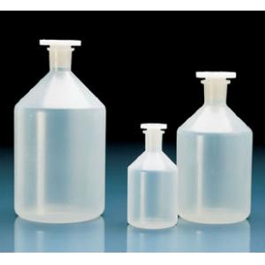 Flacon bouché émeri avec bouchon rodé en polyéthylène, 100 ml, col large, PP