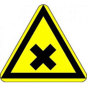 Signal d'avertissement: Mise en garde contre des substances nocives ou irritantes, selon DIN 4844 et VGB 125