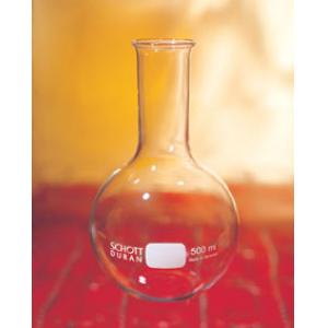 Ballon à fond plat, 500 ml, cé, verre trempé