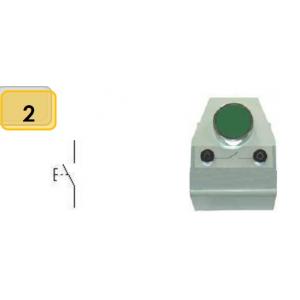 Bouton poussoir électrique vert NO (normalement ouvert) douilles 2 mm (EWTHR23500953-2) SUR DEMANDE