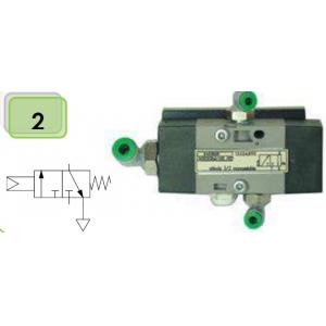 Distributeur à commande pneumatique monostable 3/2, NC, rappel par ressort